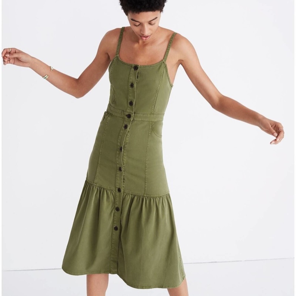 Madewell Olive Green Midi Dress
